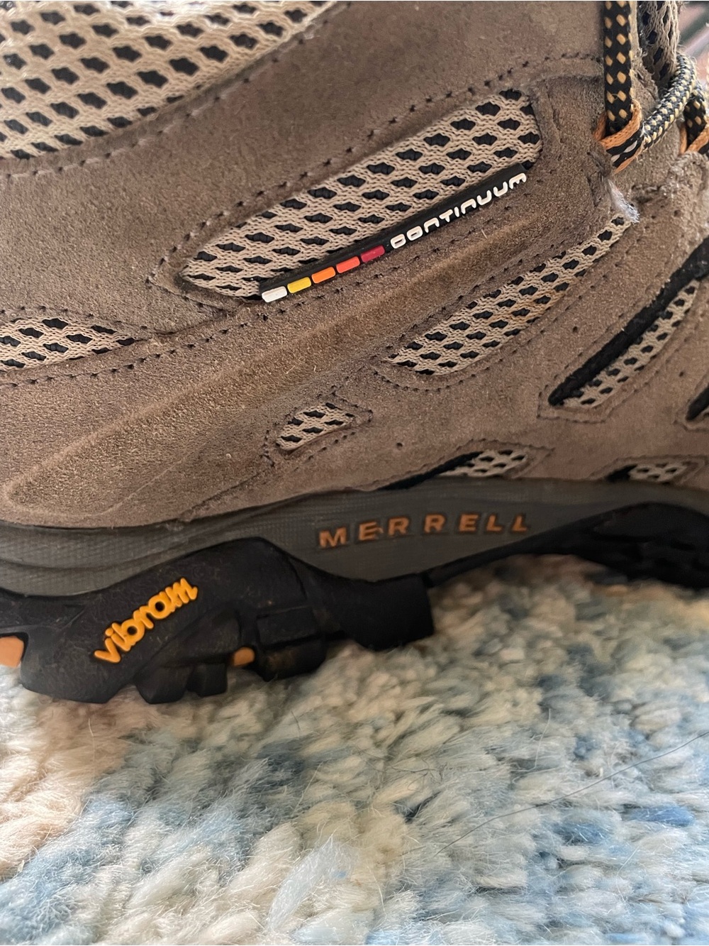 Merrell Moab Mid Hiking Boots Men's Size 11 Brown Tan Suede Vibram Trail Shoes - Picture 7 of 7
